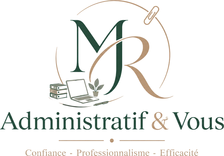 Logo Administratif & Vous, avec la devise : confiance, professionnalisme, efficacité